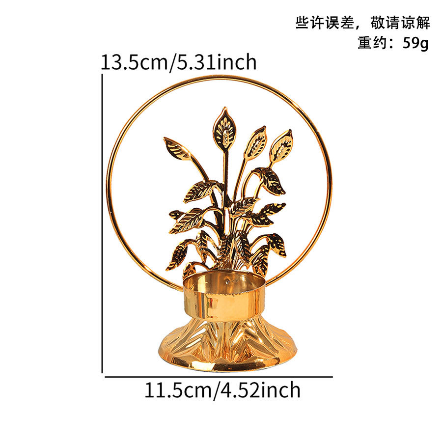 家居饰品新款桌面简约铁艺烛架蜡烛台白底实物图