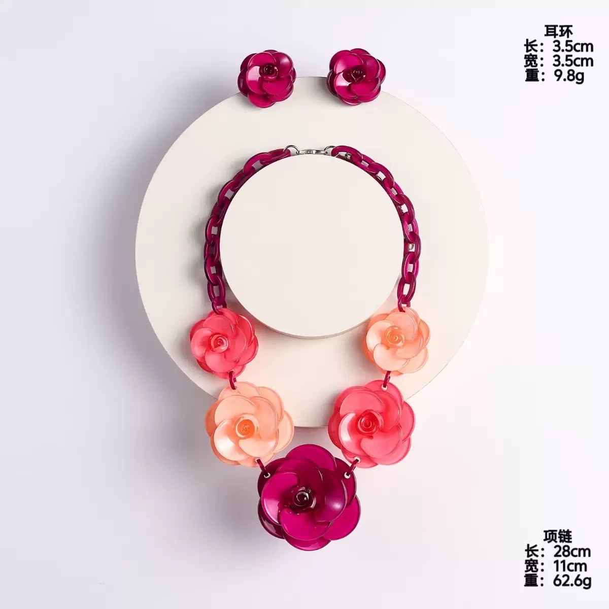 New style of exaggerated and elegant European and American necklaces, fashionable and individual, retro women's acrylic flower accessories factory direct sales detail image 7