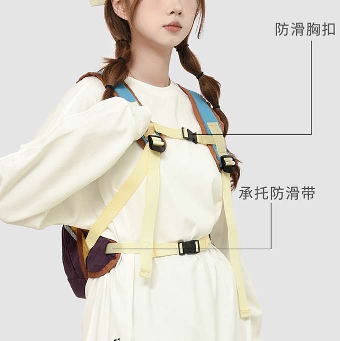 Hiking backpacks, cycling backpacks, women's travel niche color-blocking drawstring outdoor sports women's bags, casual and versatile, lightweight travel backpacks detail image 8