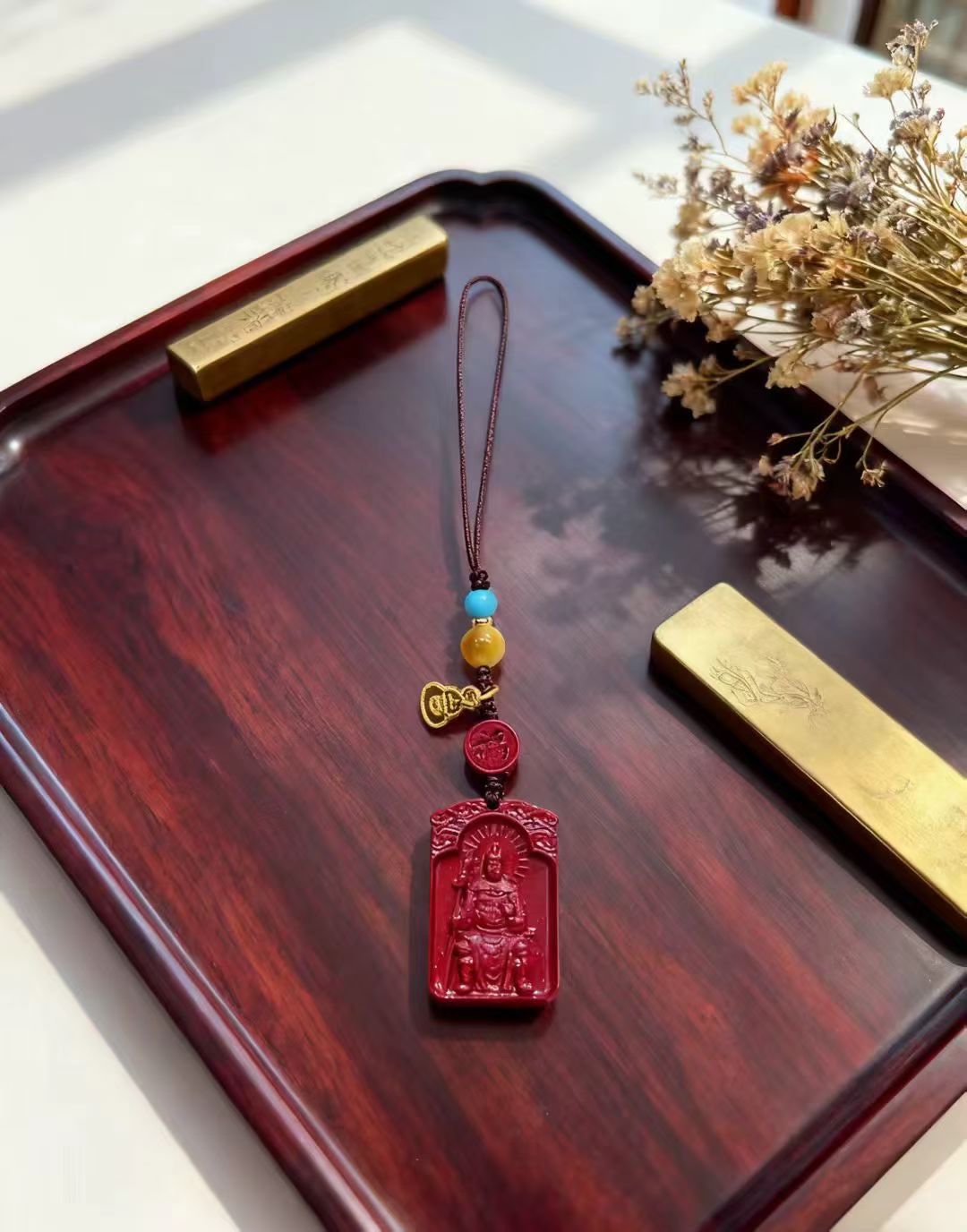 High content cinnabar Tai Sui mobile phone chain brings good wishes home purple gold sand Wenzhe general mobile phone hanging bag hanging 🔥 bracelet details Picture