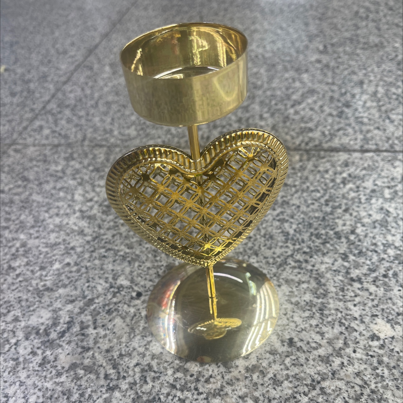 圣诞爱心蜡铁艺玻璃烛台摆件礼物美式乡村复古做旧装饰产品图