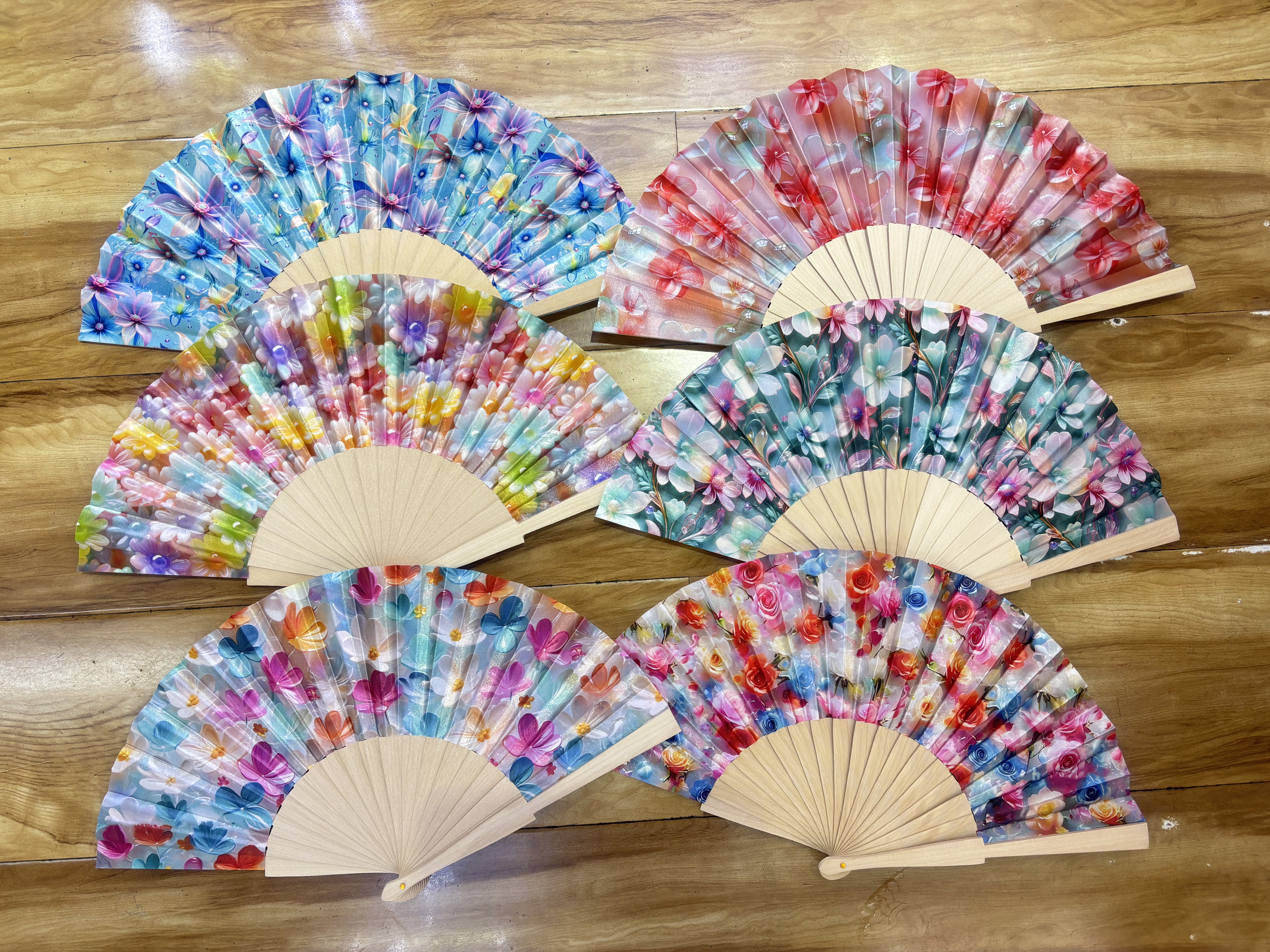 西班牙木扇长沙青于绢布折扇喜字团扇舞蹈扇优雅手持扇子表演用品扇子舞蹈扇绢布折扇