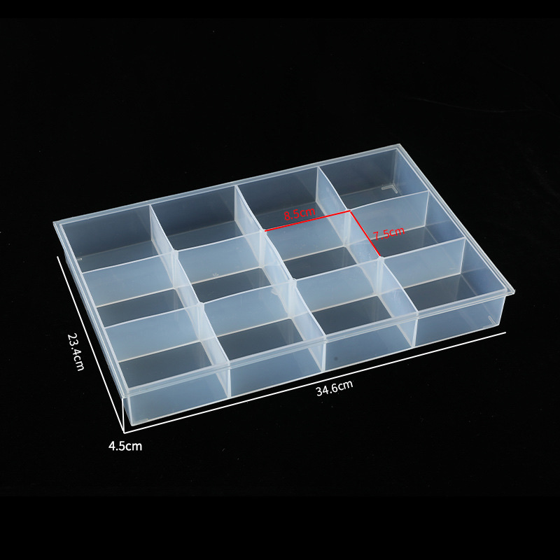 Transparent compartments storage box, detachable uncovered jewelry parts display box, shockproof and environmentally friendly plastic pp box, wholesale daily necessities detail image 5