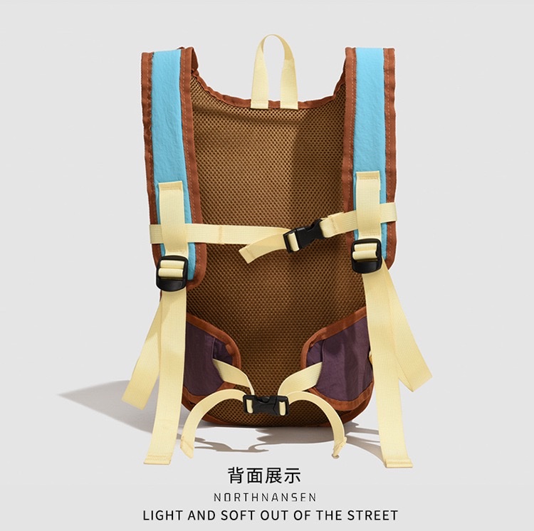 Hiking backpacks, cycling backpacks, women's travel niche color-blocking drawstring outdoor sports women's bags, casual and versatile, lightweight travel backpacks detail image 7