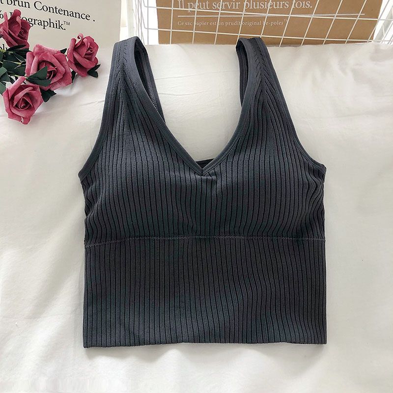 My close friend, the V-neck halter vest without a steel ring, is a perfect match for women to wear as a base layer for yoga and fitness Specification drawing