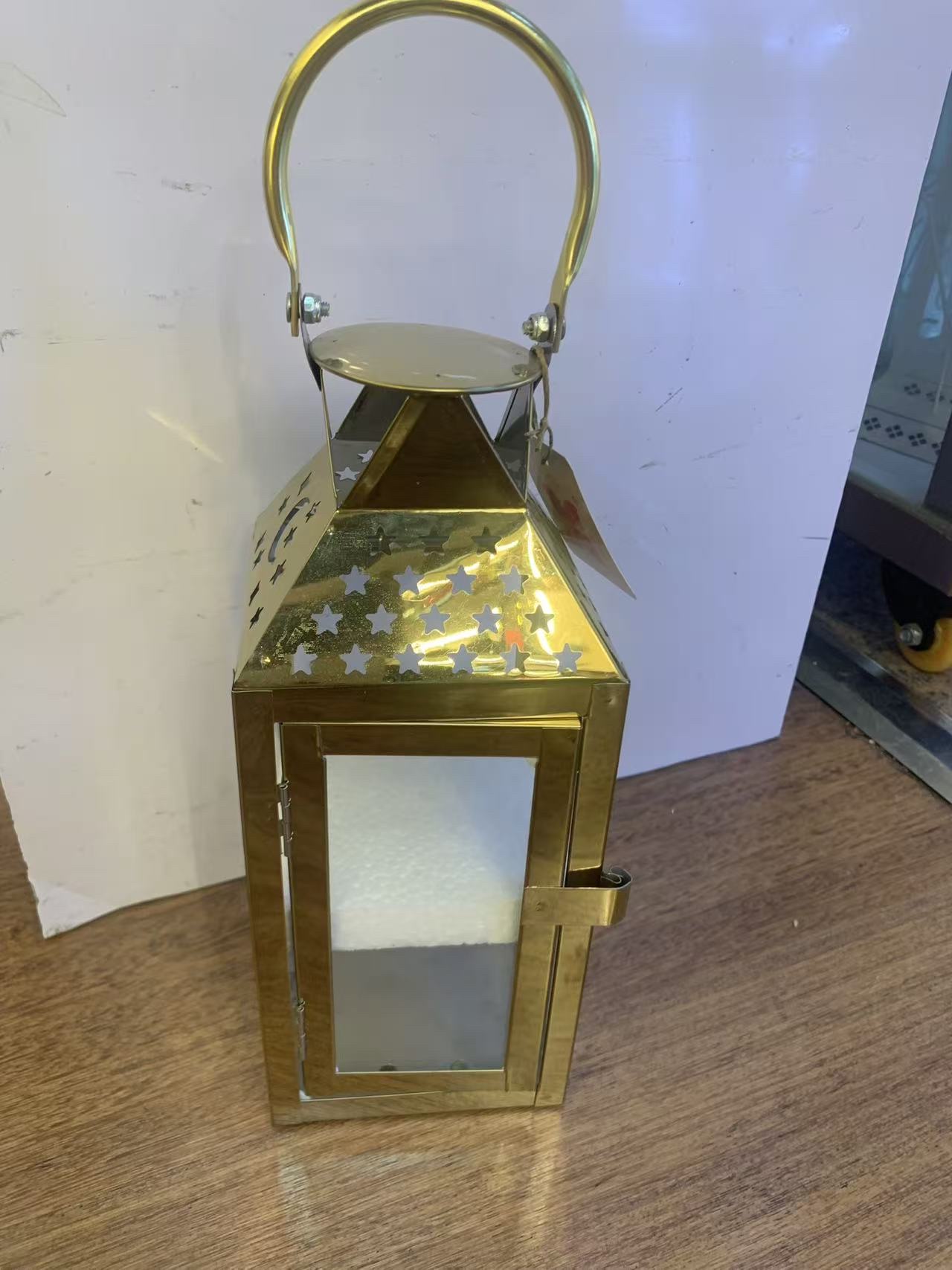 23070S、M、L三件套电镀金色太阳花LED斋月风灯白底实物图