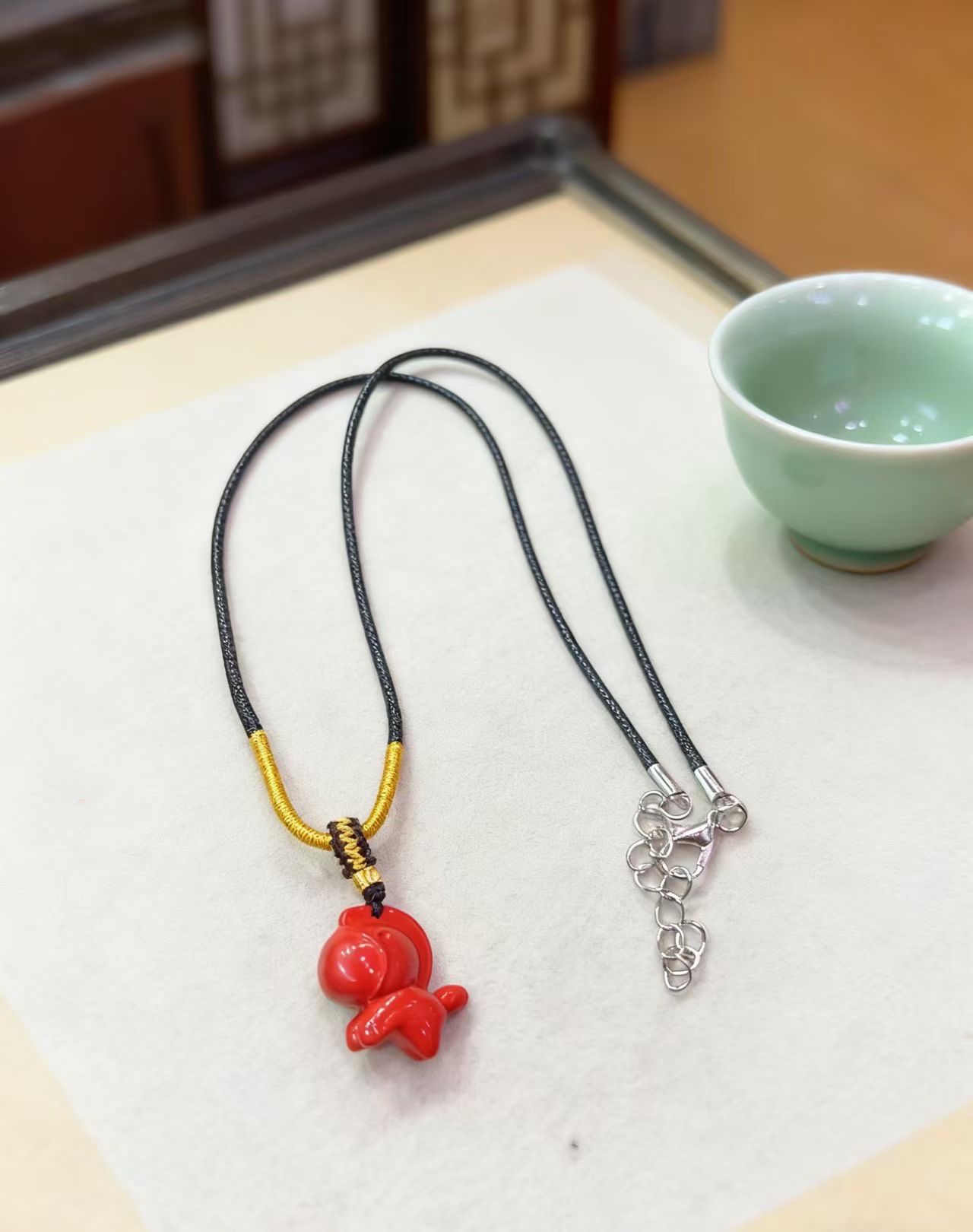 朱砂马上有钱吊坠高含量紫金砂红砂本命年吊坠项链批发项链细节图