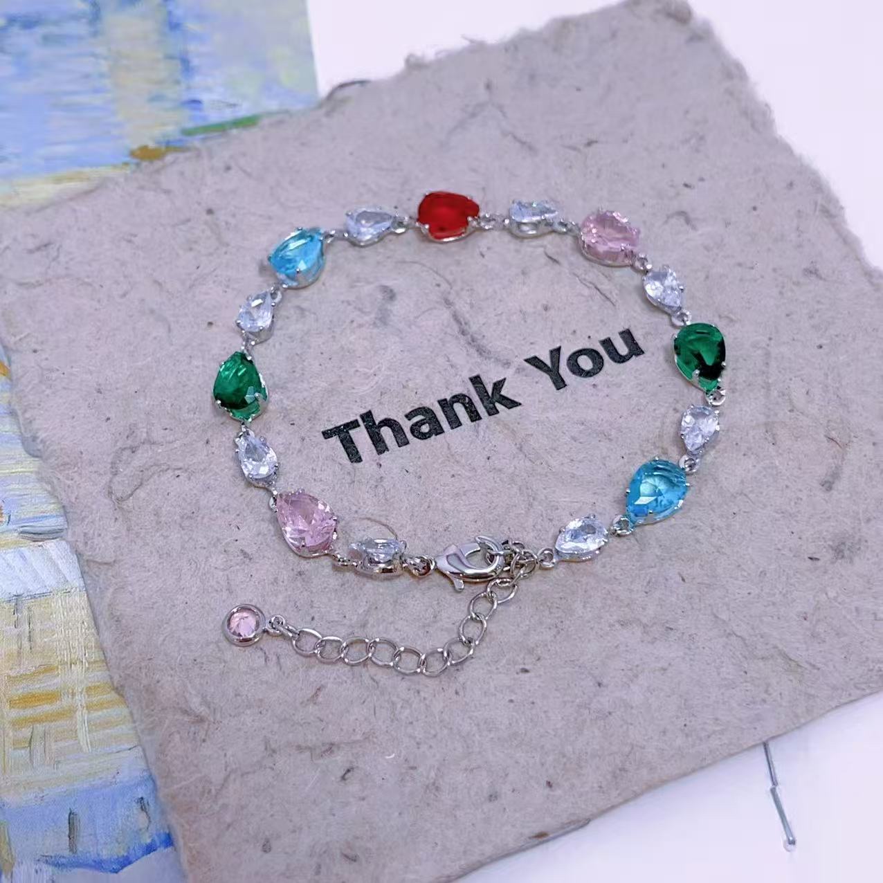 时尚水晶手链手串女款简约饰品情侣手饰百搭潮流手链礼物