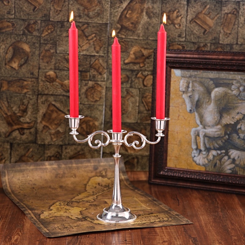 diy European classic red and white candles, emergency power outage long pole candles, candlelight dinner atmosphere decoration props for export detail image 3