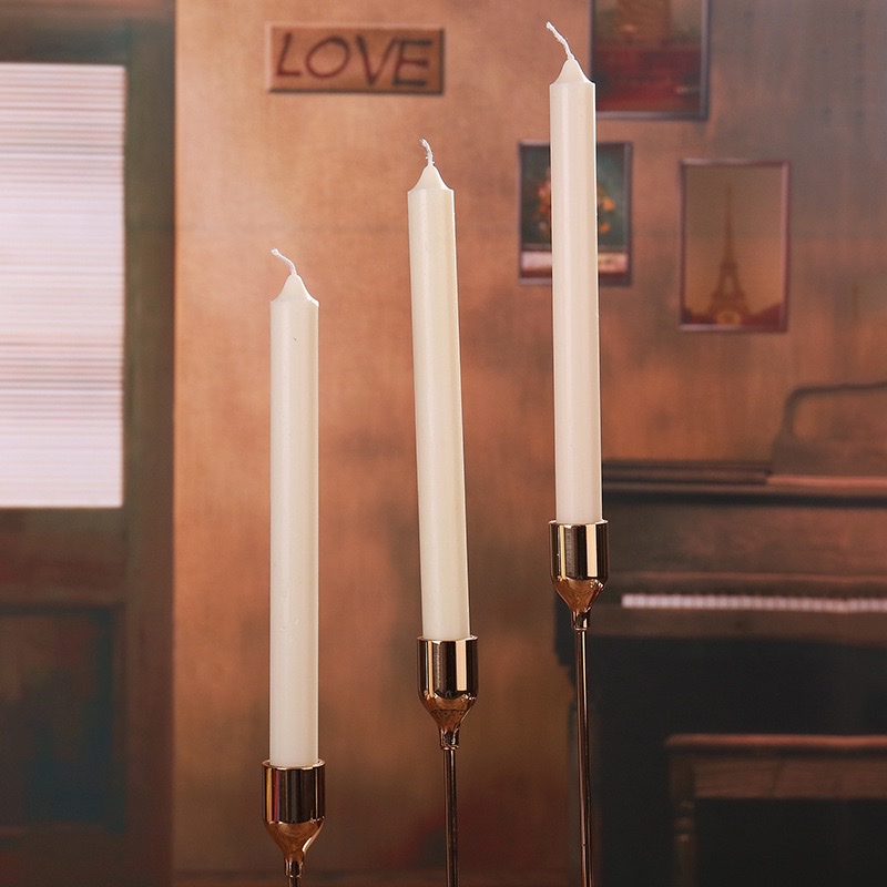 diy European classic red and white candles, emergency power outage long pole candles, candlelight dinner atmosphere decoration props for export detail image 5
