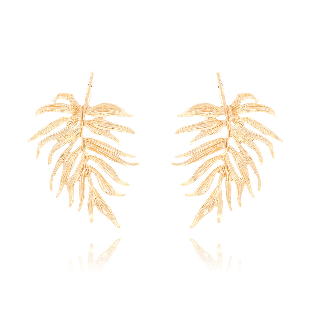 ZA新品复古立体合金树叶耳坠欧美轻奢花卉叶子耳钉跨境耳饰女 饰品耳钉耳饰详情图3
