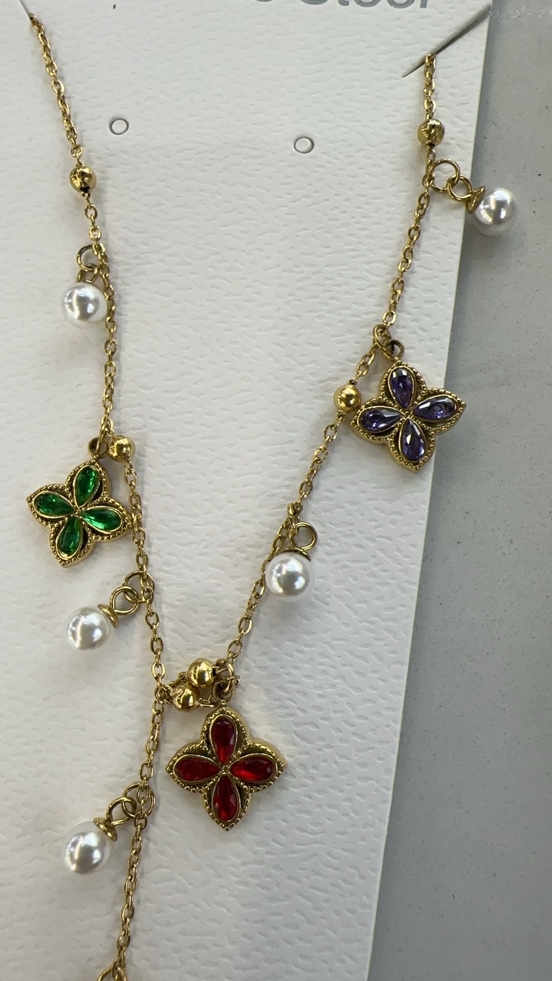 时尚不锈钢珍珠水钻瓜链项链女简约百搭首饰潮流配饰