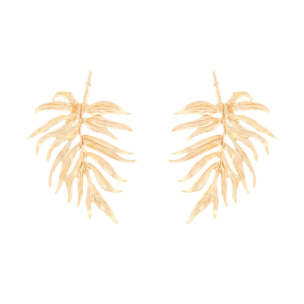 ZA新品复古立体合金树叶耳坠欧美轻奢花卉叶子耳钉跨境耳饰女 饰品耳钉耳饰白底实物图