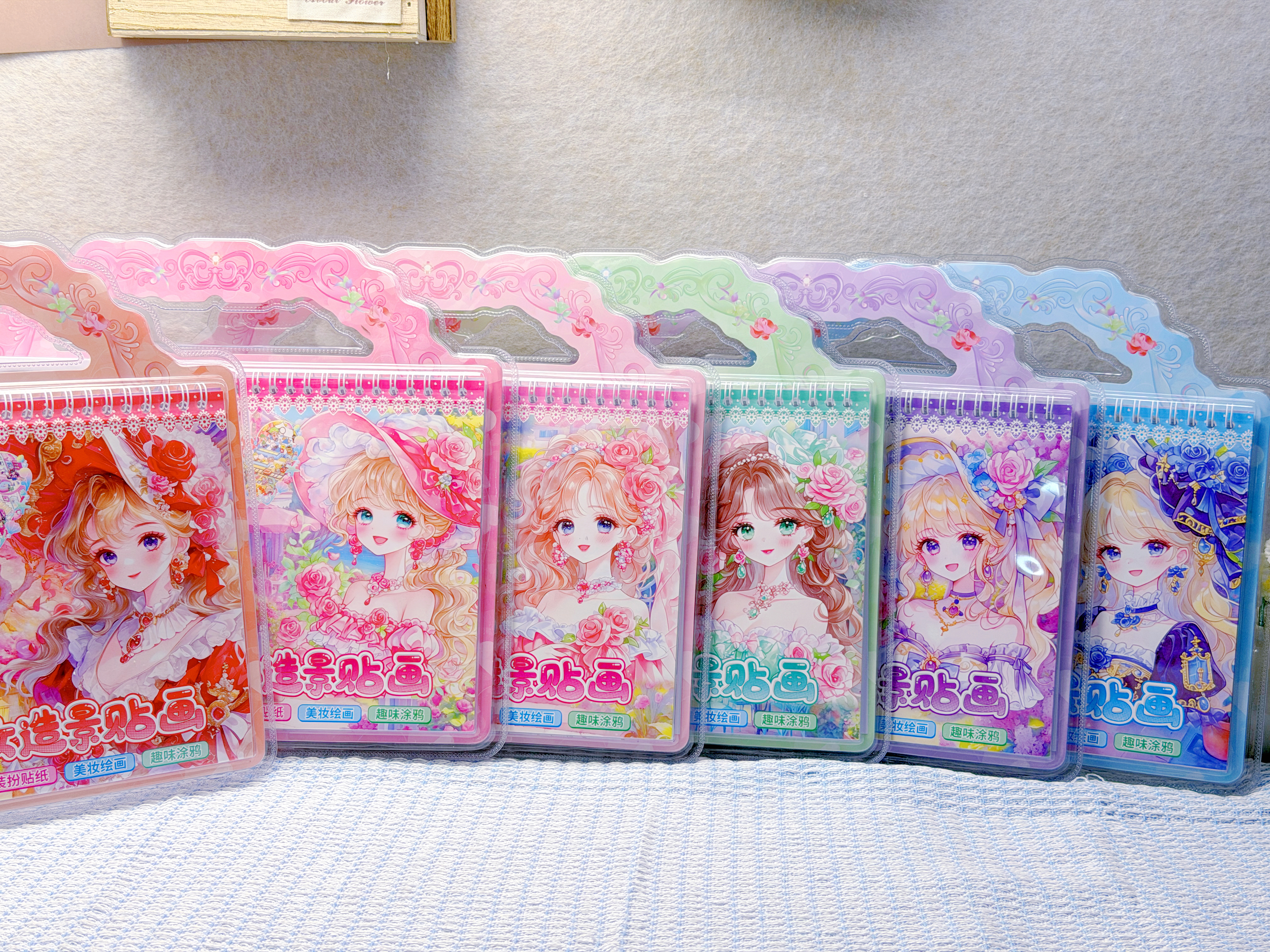 HL-9082彩妆造景贴画，公主涂鸦彩妆造景，儿童涂色画玩具批发详情图5
