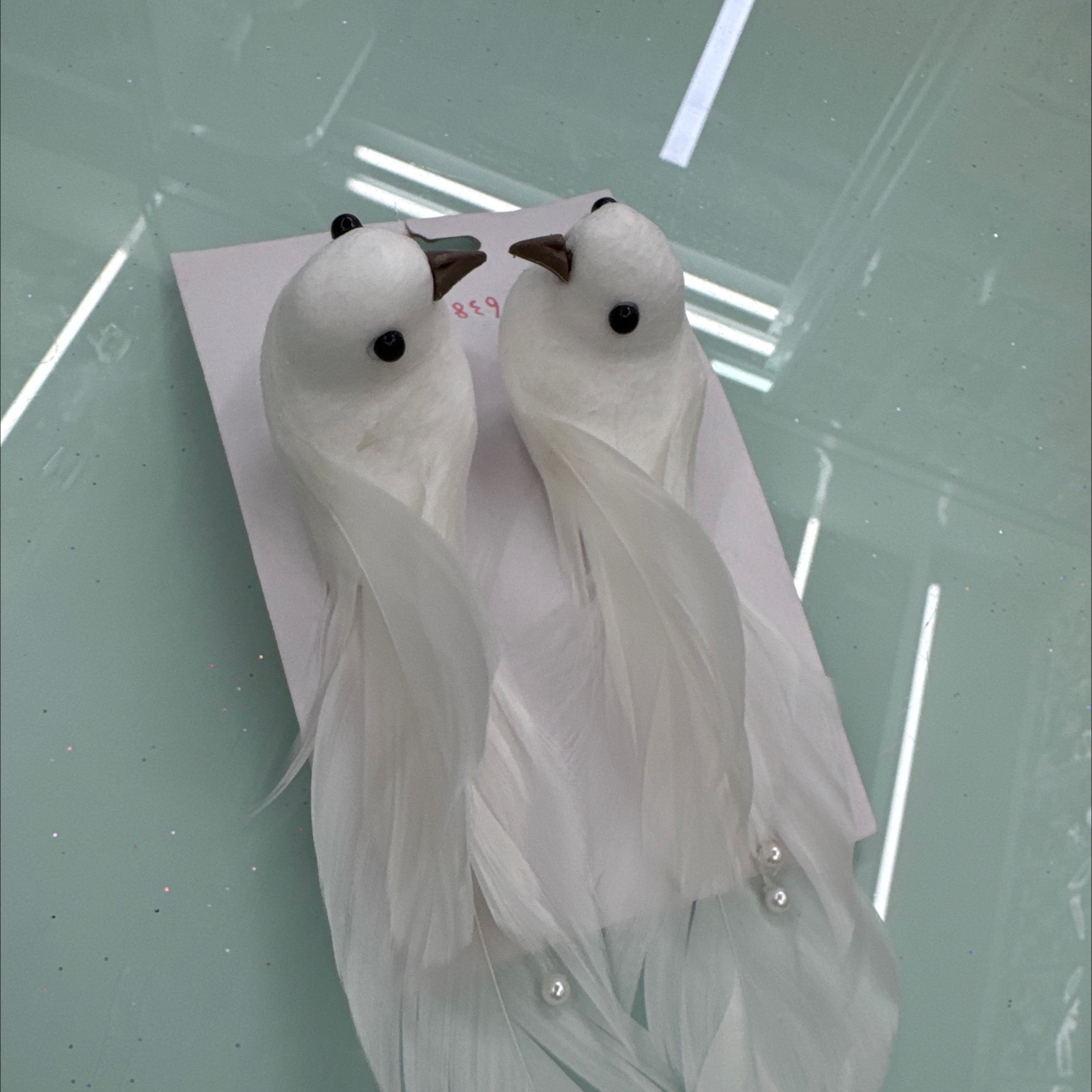 仿真小鸟鸽子白色婚庆，成对生产，带夹子，可用于家居装饰