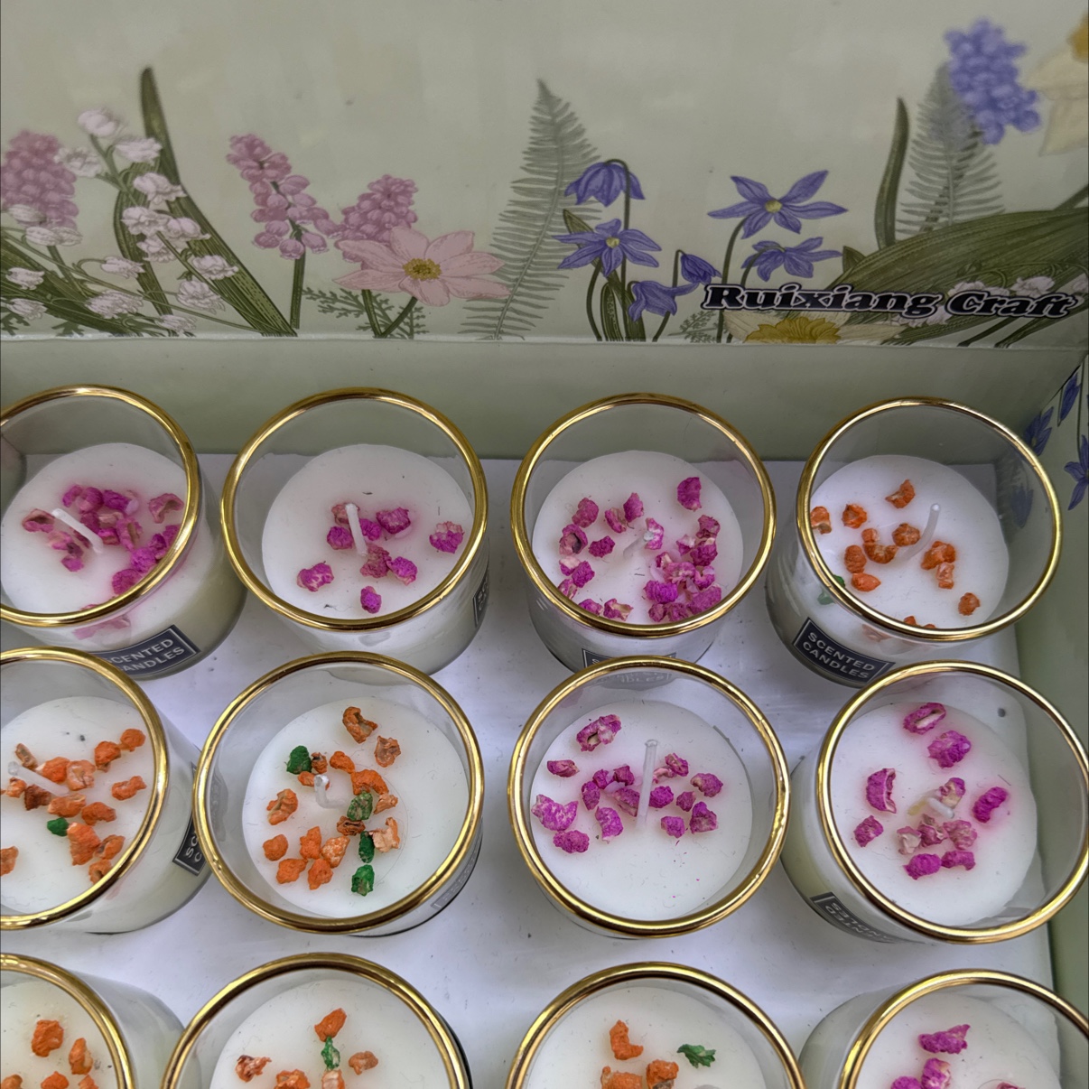 Craft candles, glass candles, scented candles, gold-rimmed candles, Valentine's Day gifts Item Picture