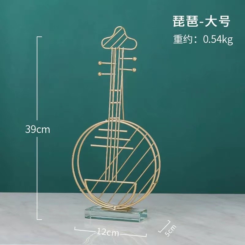 铁艺琵琶型摆件，铁艺摆件，摆件、工艺品