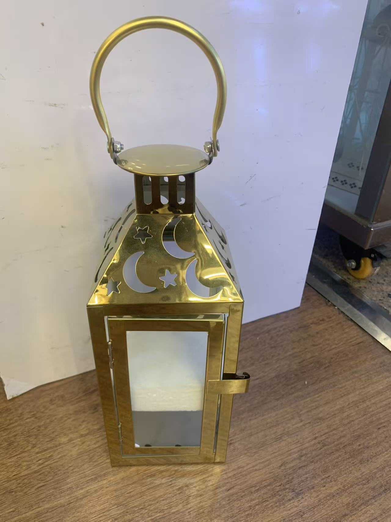 23070S、M、L三件套电镀金色太阳花LED斋月风灯细节图