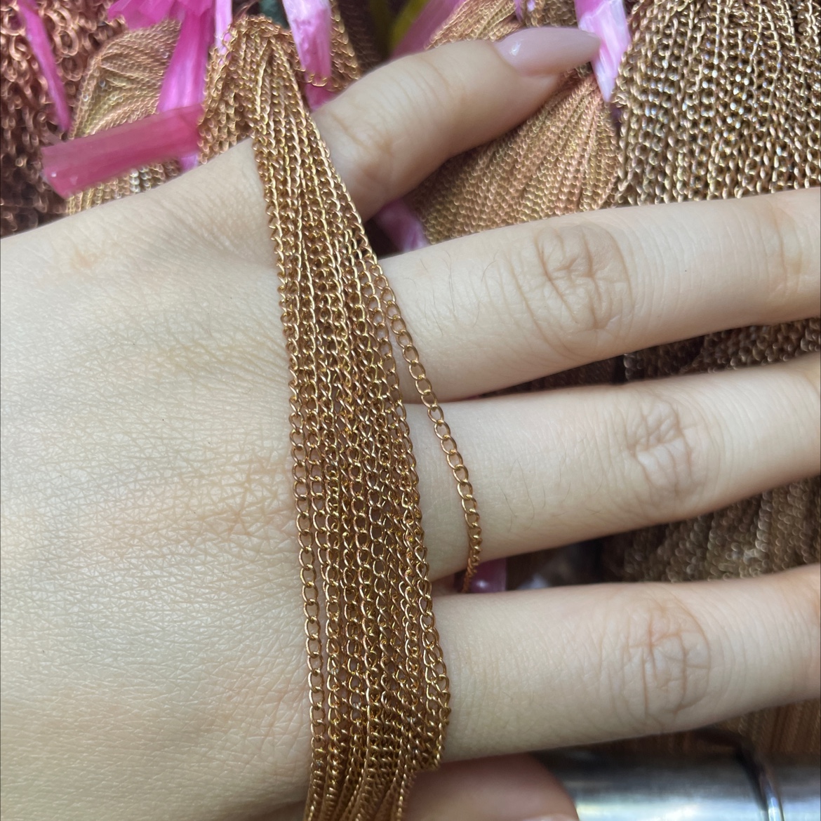 cp145s 珠链链条亚克力链条扣半成品装饰链条时尚百搭手工配件多色可选链条装饰链条半成品链条产品图