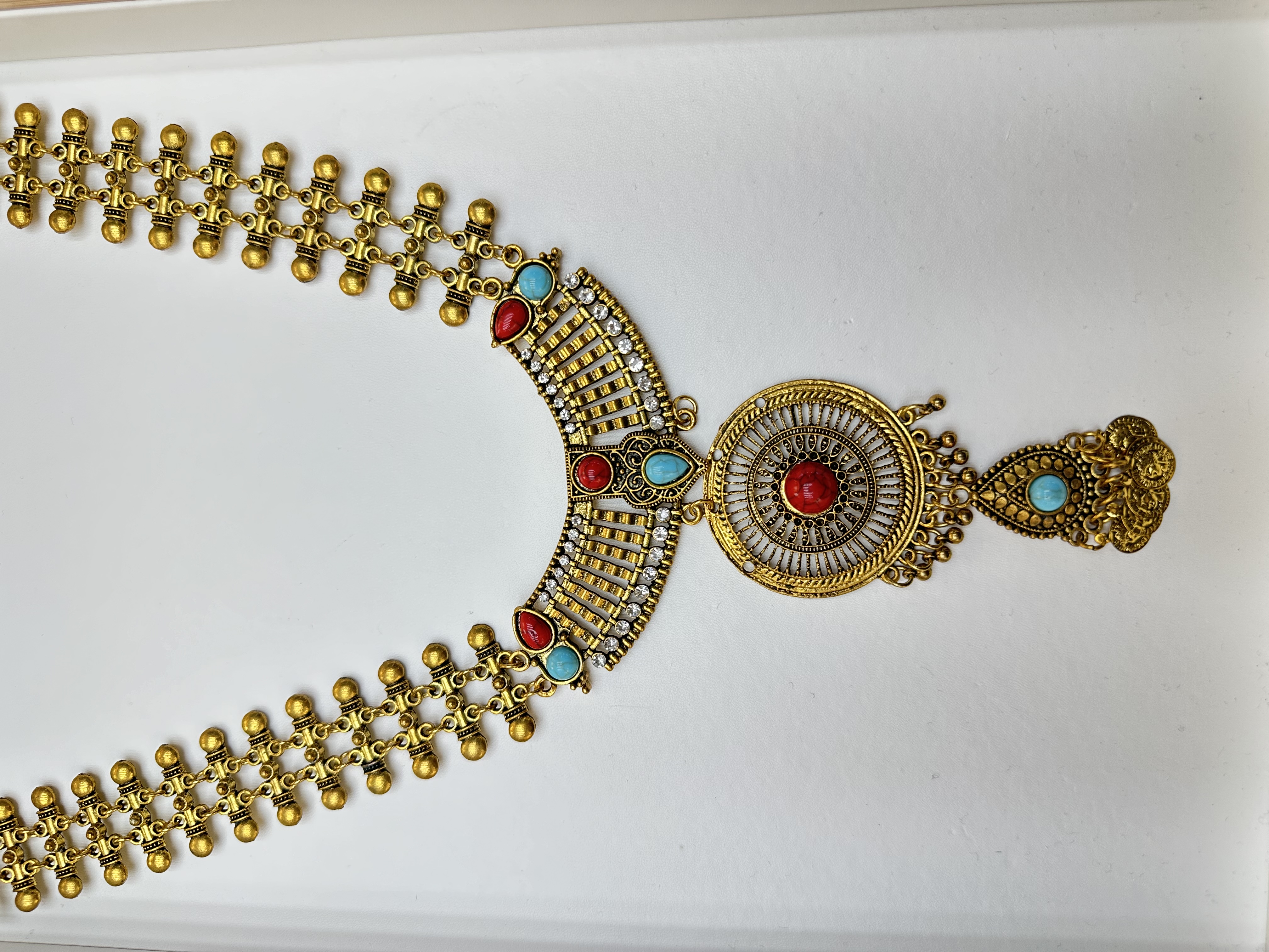 合金天然石水钻项链时尚首饰百搭简约女款配饰项链项链首饰