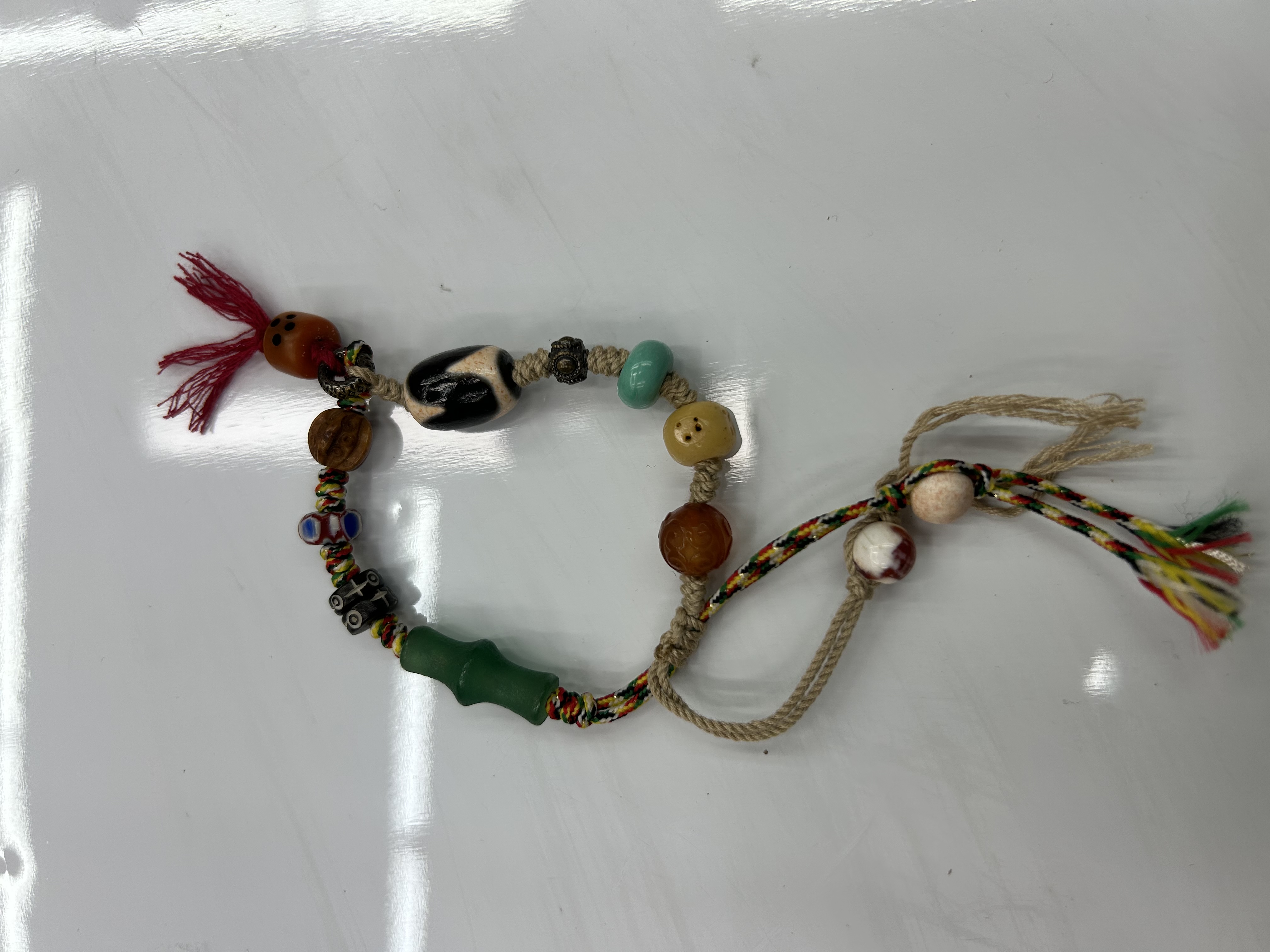 Tibetan ethnic style bracelet, light luxury, niche and exquisite multi-treasure agate sky pearl bracelet, artistic and retro tassel rope bracelet