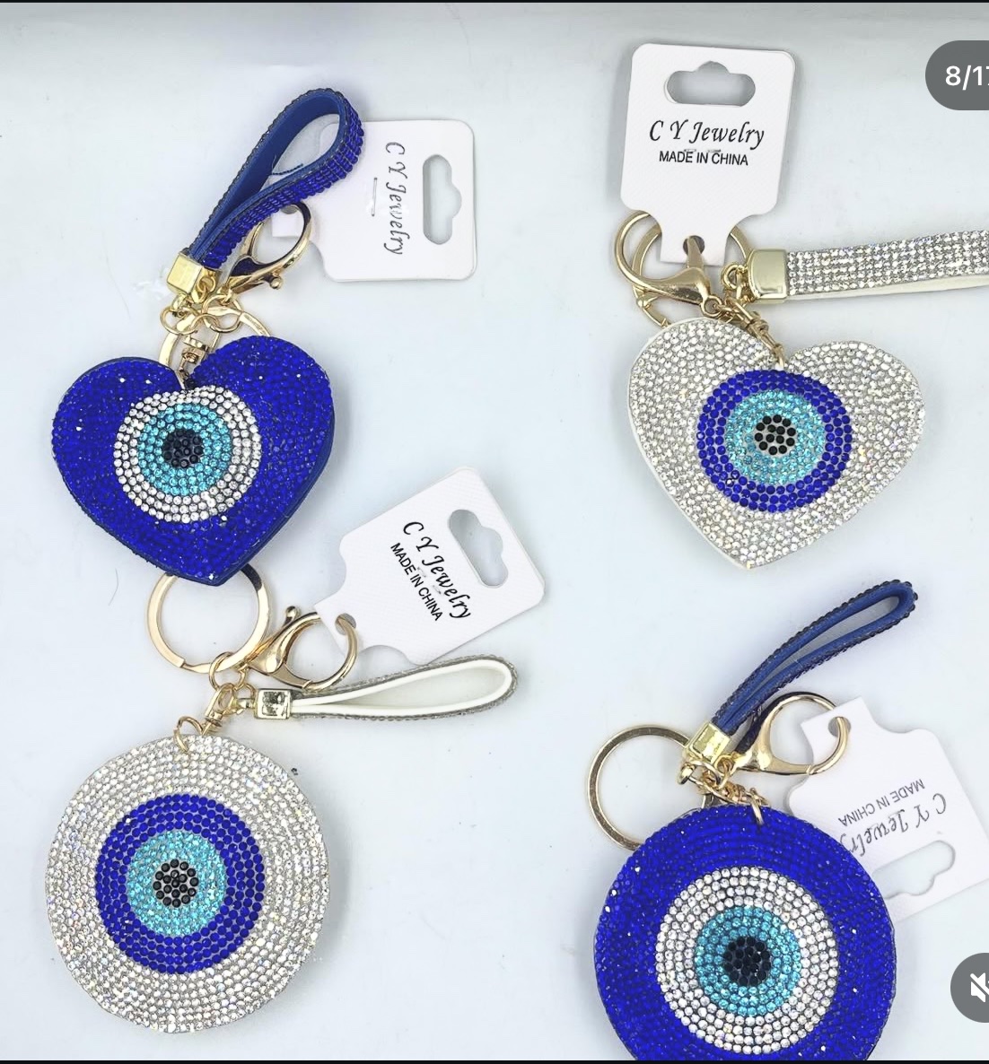 跨境新款蝴蝶结烫钻钥匙扣ins时尚包包挂件女士手机链吊饰配件