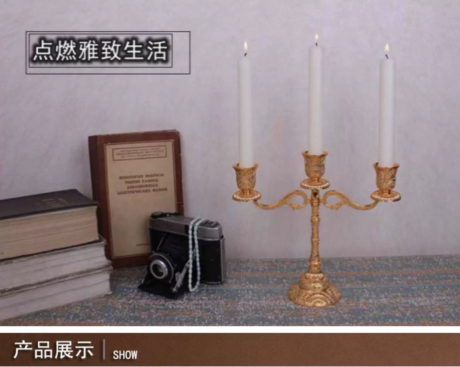 European-style high-end candlestick, romantic wedding decoration for candlelight dinner, hotel Western restaurant, home candlestick, creative decoration, alloy material, professionally manufactured, exquisite shape, European-style candlestick with unique beauty, pure hand-relief detail image 2