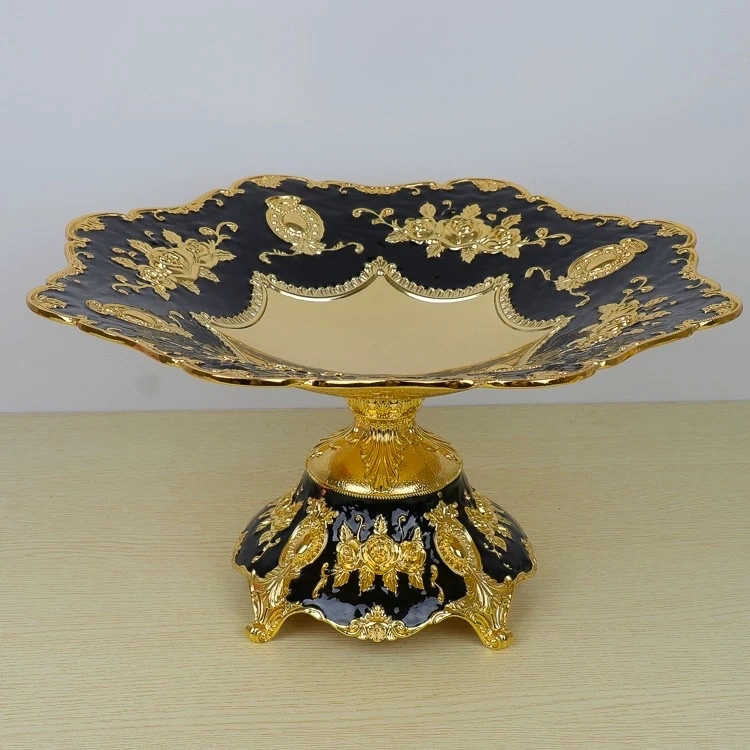 European-style fruit platters, luxurious metal fruit platters for home use, high-end display on ktv room tables, snack plates, dried fruit platters, elegant and retro with a sense of layering, fruit platters for storage and decoration detail image 4