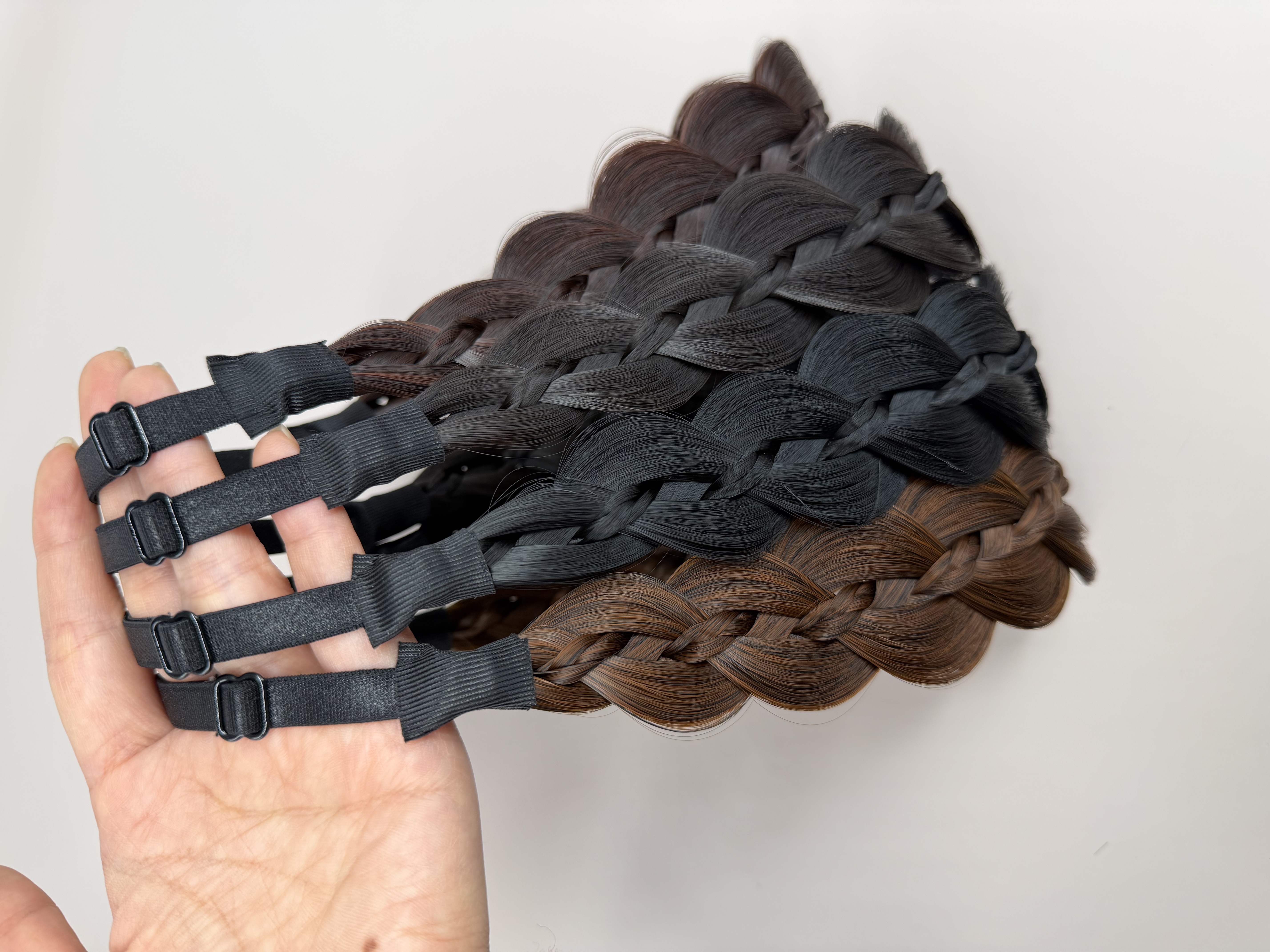 磁吸发箍假发一体鱼骨麻花辫新款编发头饰盘发带增高颅顶发饰头箍详情2