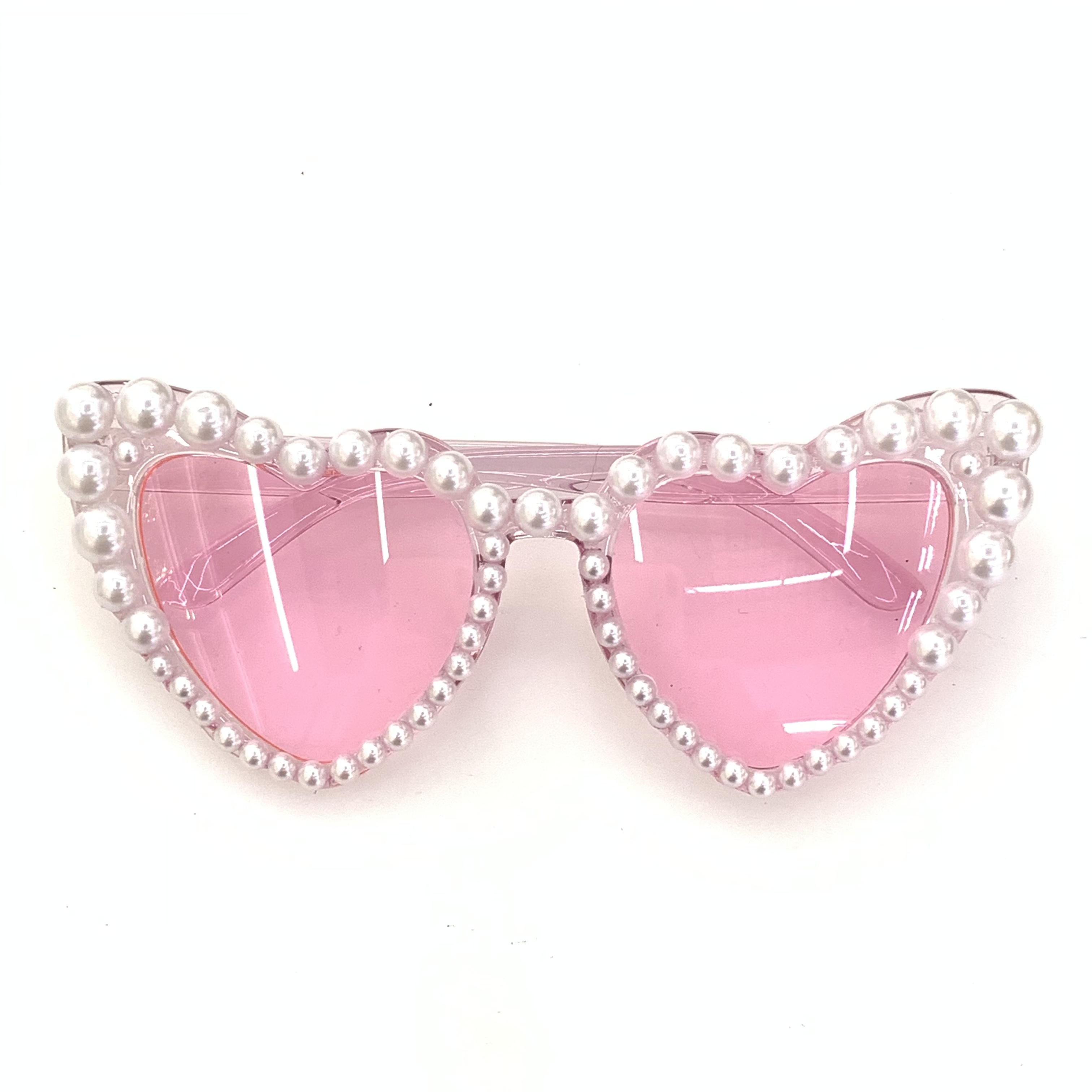 珍珠爱心装饰眼镜
