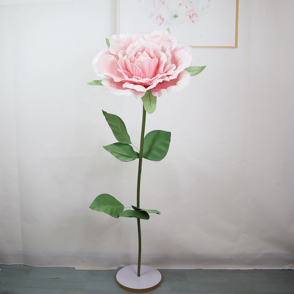 Wedding decoration faux velvet rose large-scale background arrangement, shopping mall window display dyed faux flowers detail image 4