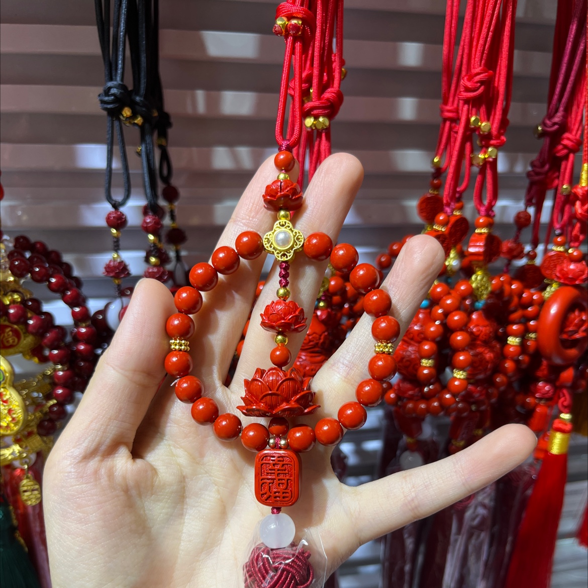 祥云朱砂葫芦车挂手工编织平安结汽车挂饰朱砂挂件吊坠 