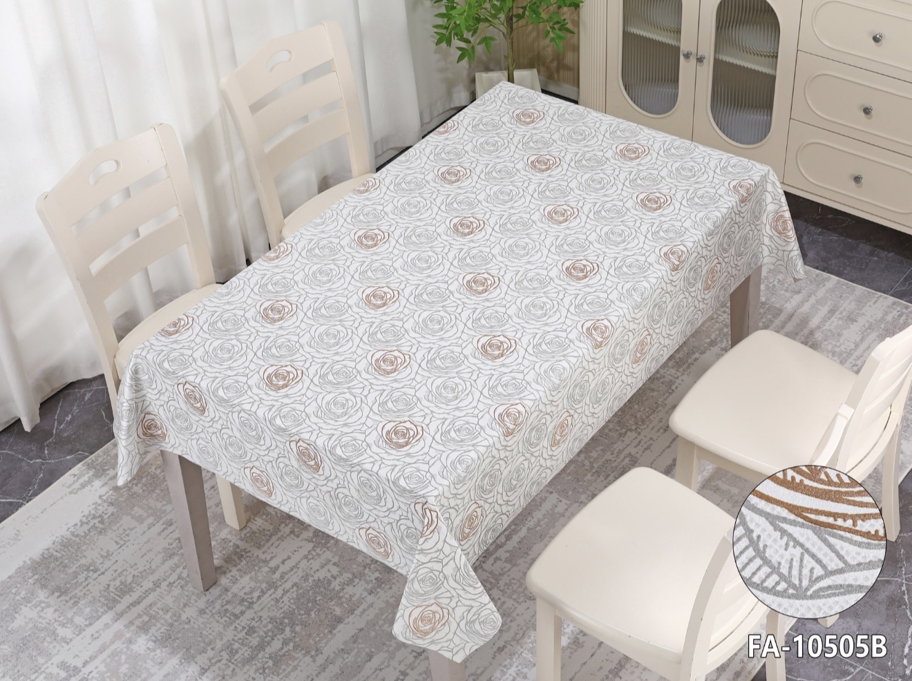 25新款热销高端发泡印花简约PVC台布桌布