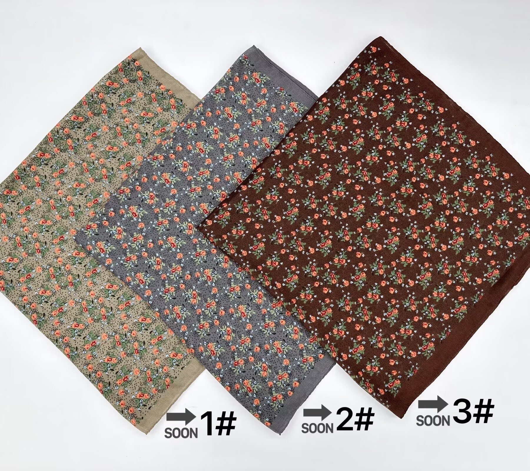 This is a high-quality cotton and linen square scarf of 90*90 for autumn and winter. It is light, breathable, fashionable and versatile details Picture