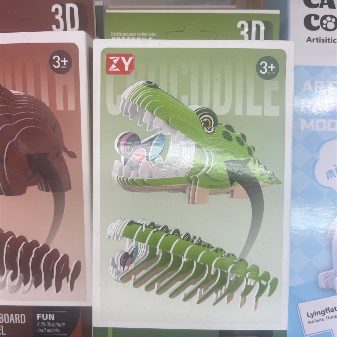 Three-dimensional jigsaw puzzles made of animal paper