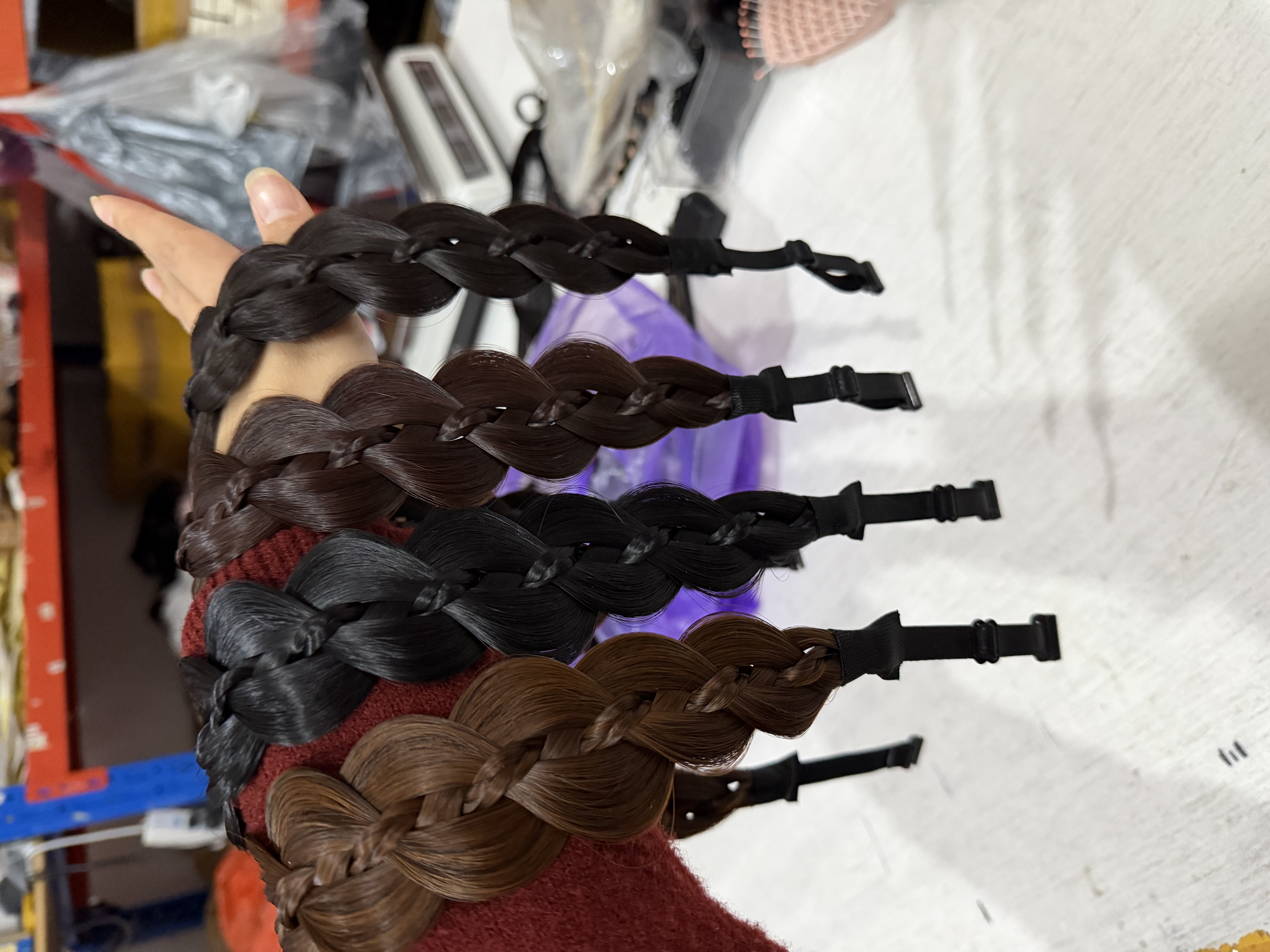 磁吸发箍假发一体鱼骨麻花辫新款编发头饰盘发带增高颅顶发饰头箍详情12