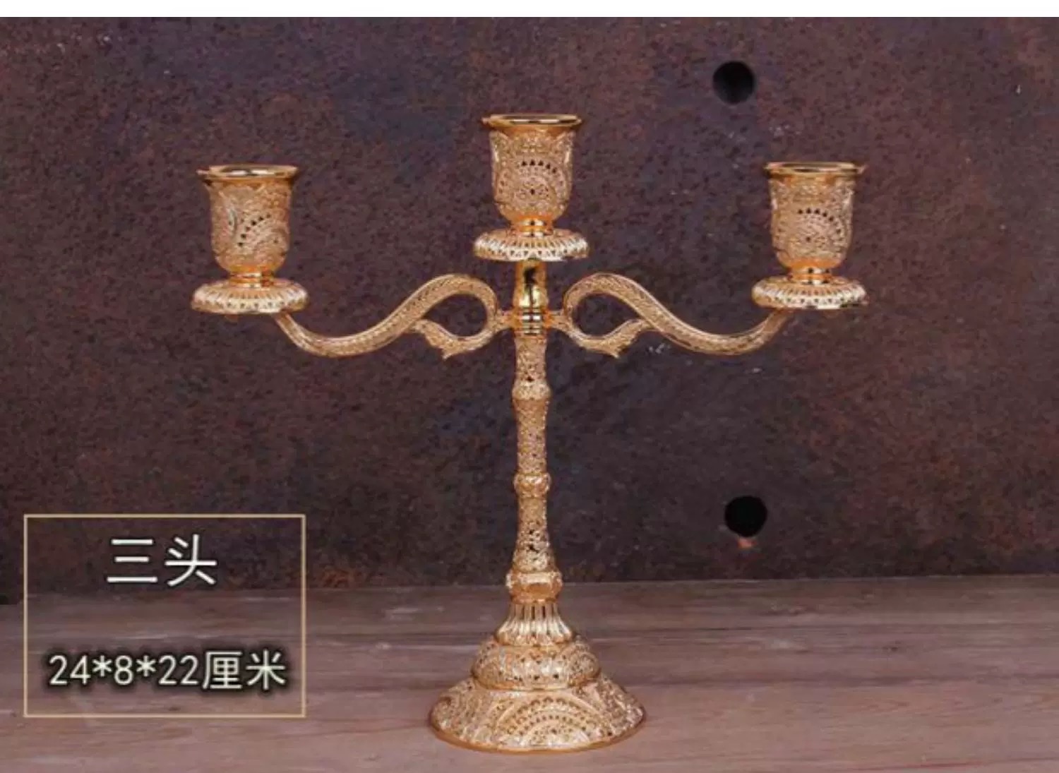 European-style high-end candlestick, romantic wedding decoration for candlelight dinner, hotel Western restaurant, home candlestick, creative decoration, alloy material, professionally manufactured, exquisite shape, European-style candlestick with unique beauty, pure hand-relief detail image 5
