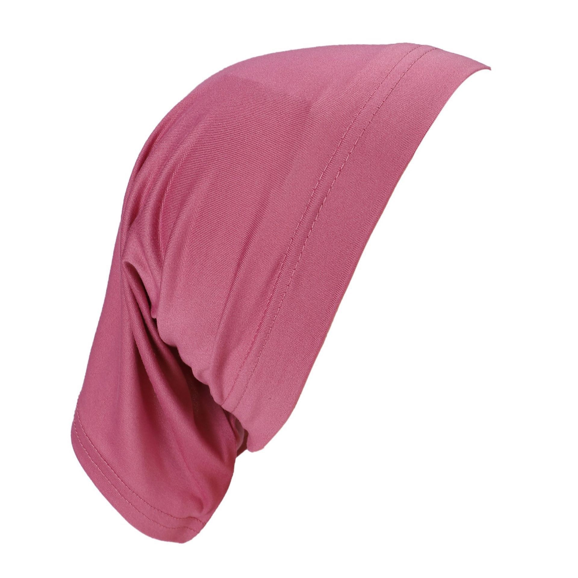 中东hijab多色牛奶丝松紧带套脖帽女中东马来印尼流行纯色小帽新