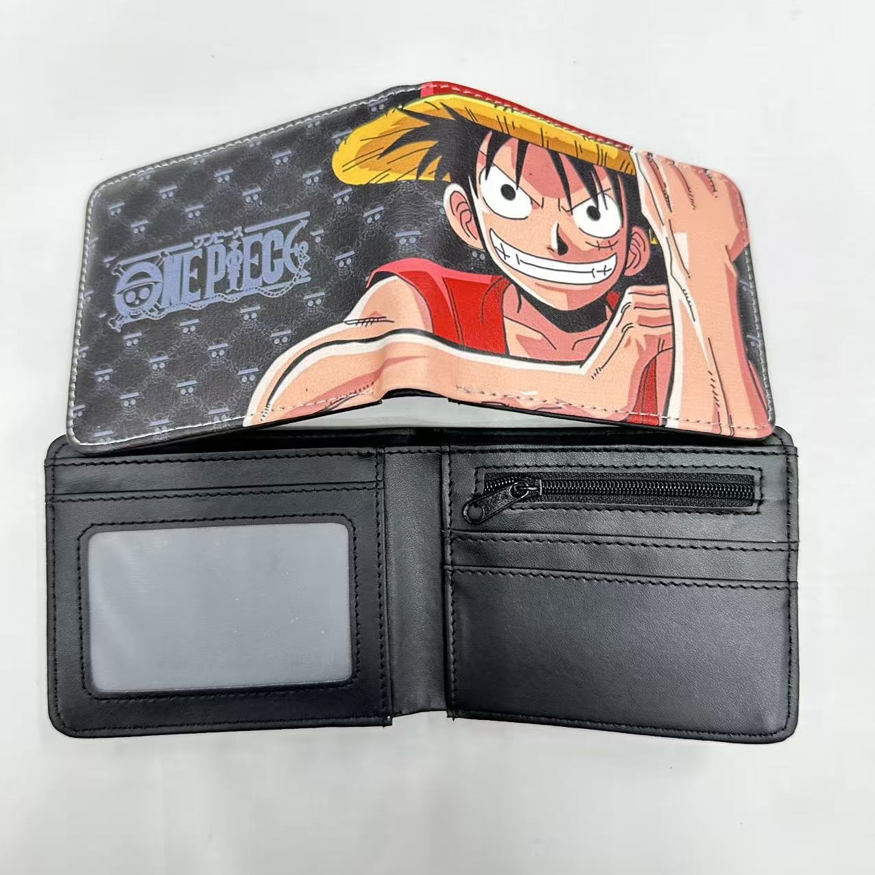 海贼王周边短款对折钱包尼卡路飞索隆艾斯学生通用PU皮零钱包钱夹 