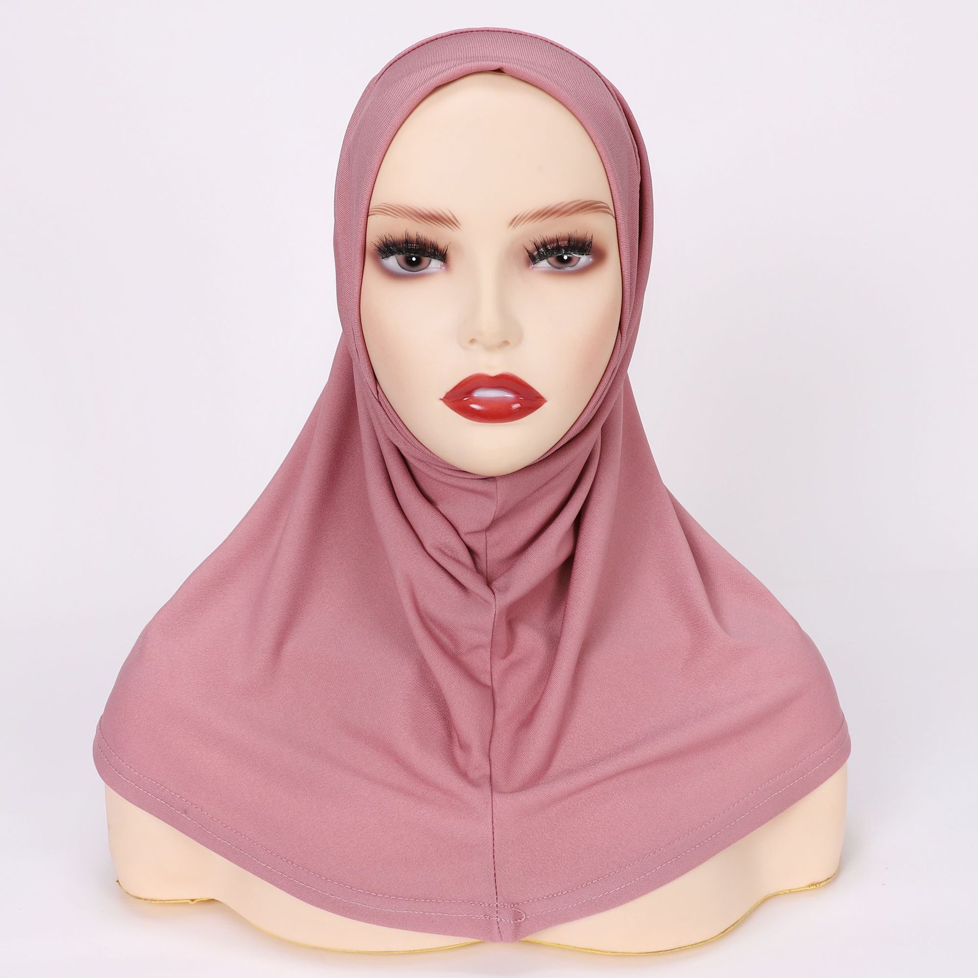 打底帽头巾中东非洲头套hijab套头妇女跨境外贸水晶麻宽松套单色