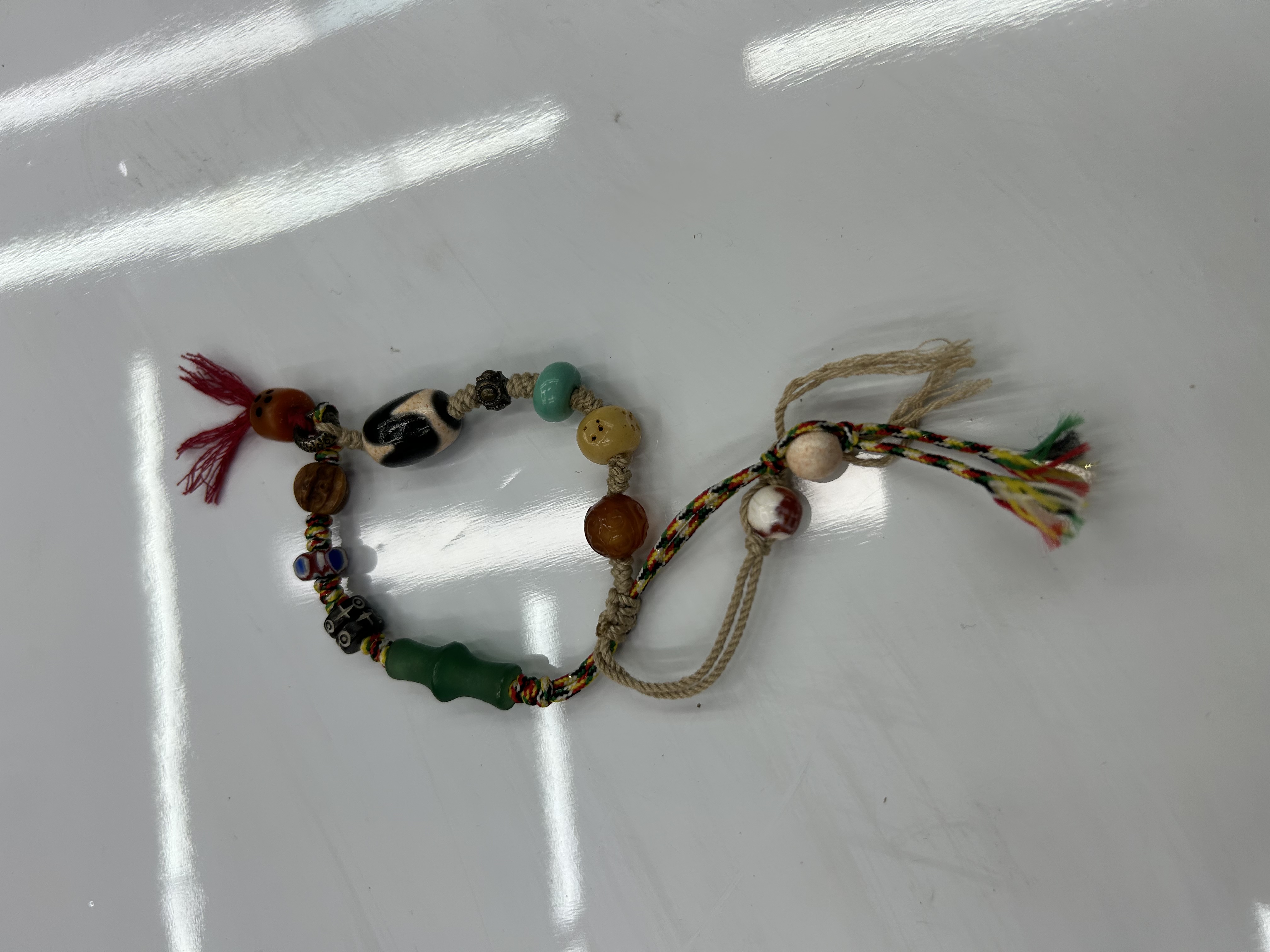 Tibetan ethnic style bracelet, light luxury, niche and exquisite multi-treasure agate sky pearl bracelet, artistic and retro tassel rope bracelet Item Picture