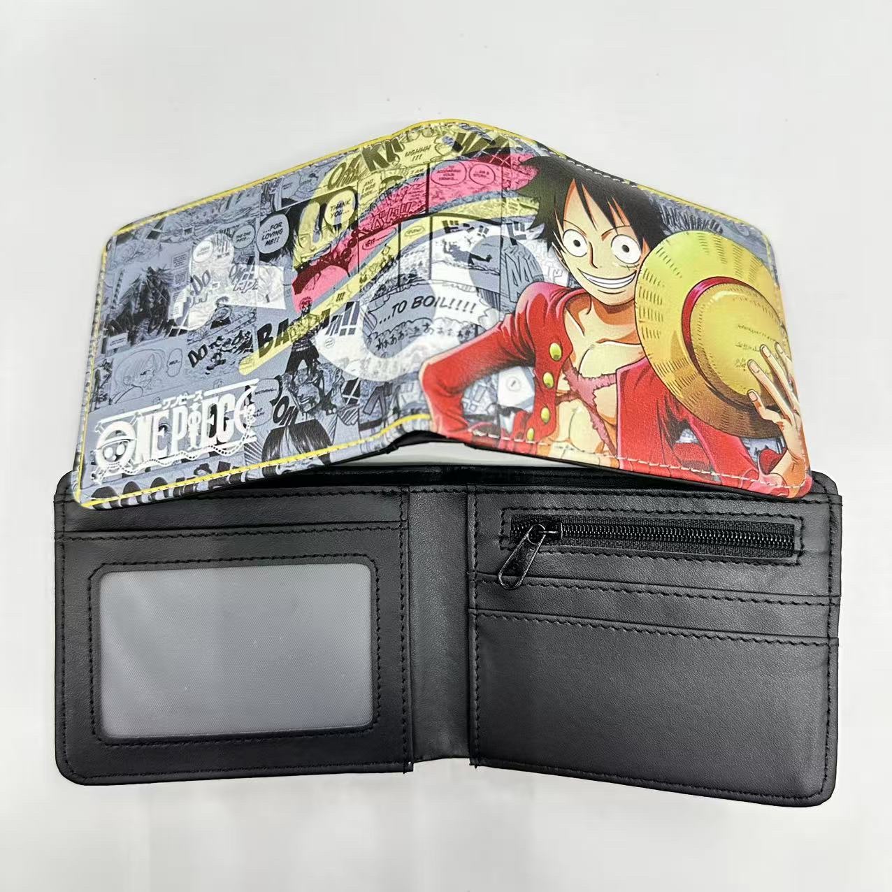 海贼王周边短款对折钱包尼卡路飞索隆艾斯学生通用PU皮零钱包钱夹 详情图3