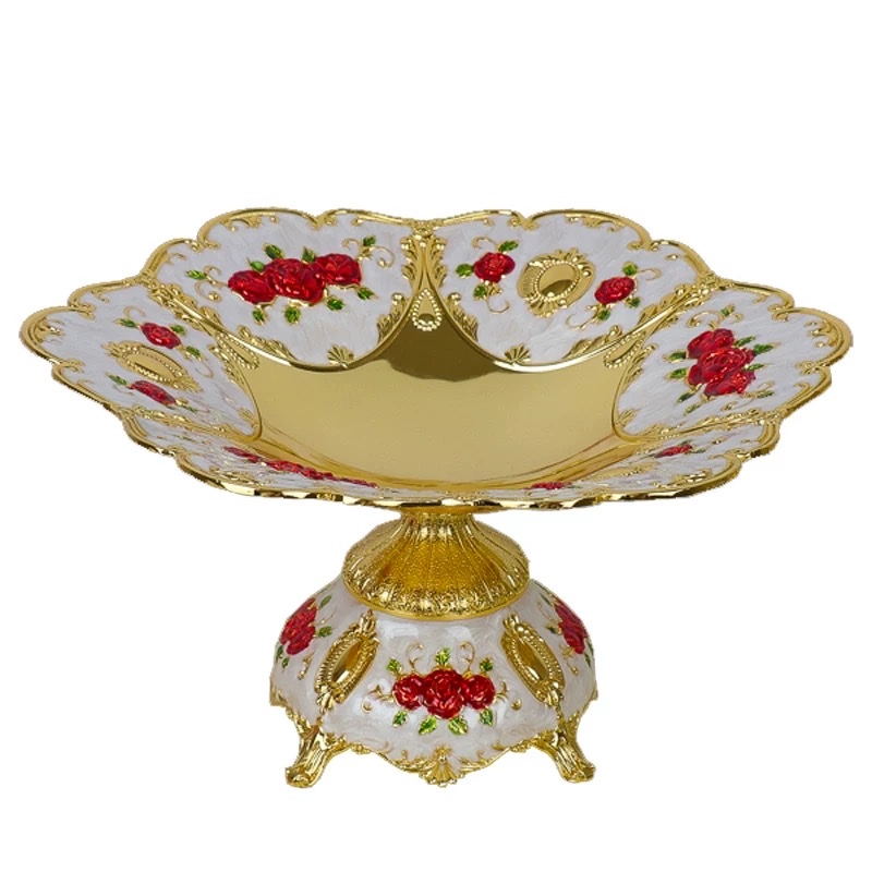 European-style fruit platters, luxurious metal fruit platters for home use, high-end display on ktv room tables, snack plates, dried fruit platters, elegant and retro with a sense of layering, fruit platters for storage and decoration Item Picture