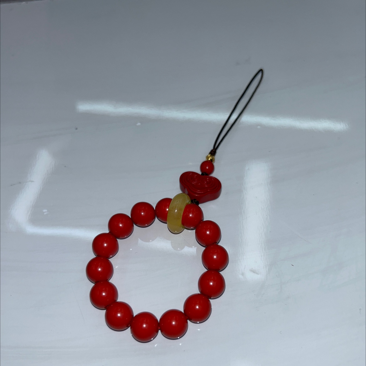 Natural cinnabar high-content red sand car, bag, mobile phone, wealth, peace and auspicious cloud gifts details Picture