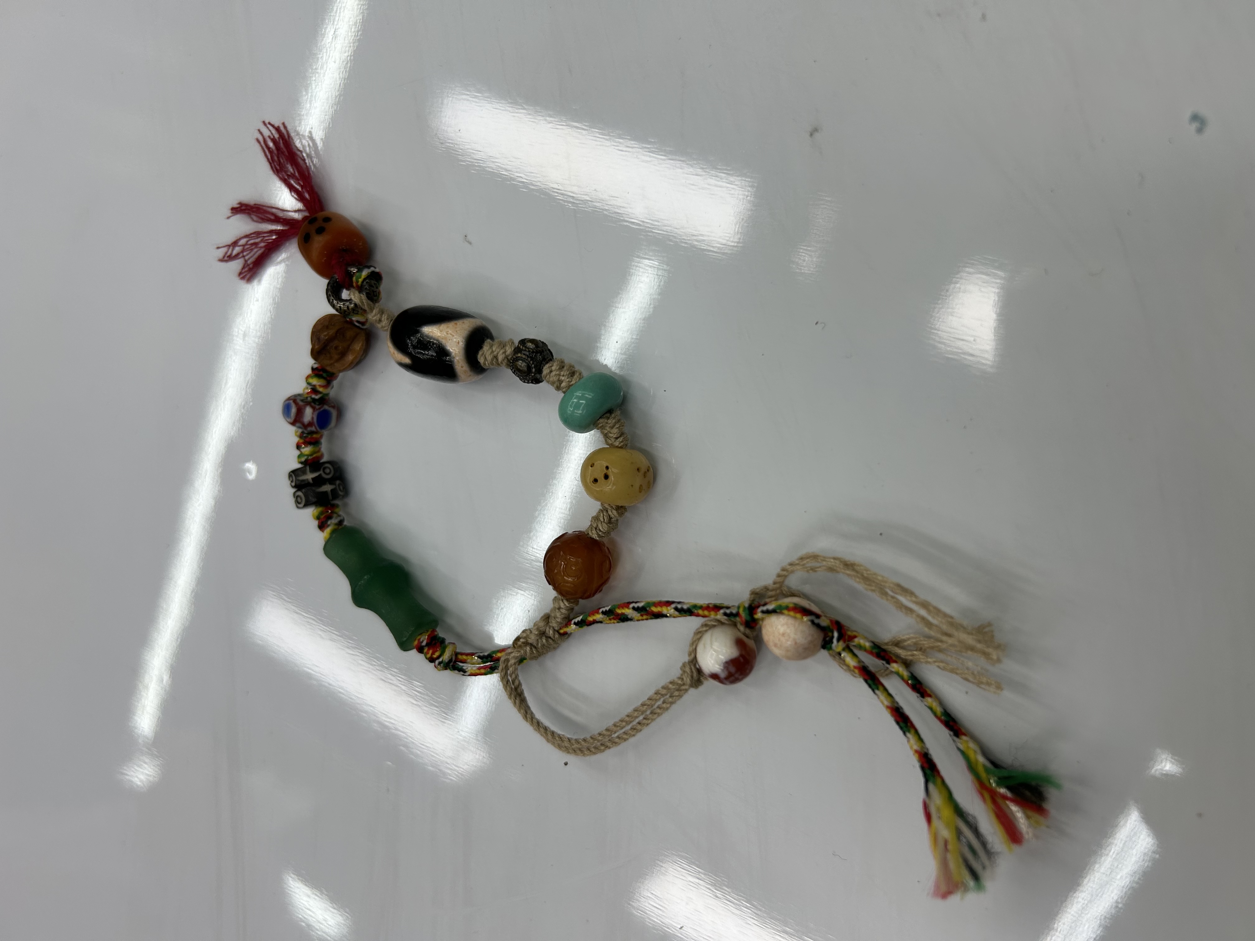 Tibetan ethnic style bracelet, light luxury, niche and exquisite multi-treasure agate sky pearl bracelet, artistic and retro tassel rope bracelet Specification image