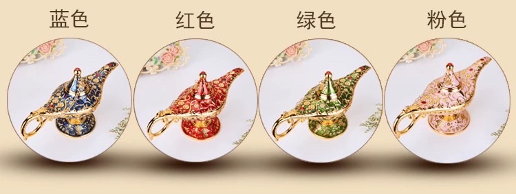Aladdin's magic lamp tinware, retro European handicrafts, alloy creative, Russian wish lantern, home metal decorative items, handicrafts, gilding with resin coating, sturdy alloy made, elegant and romantic European style, purely hand-carved detail image 9
