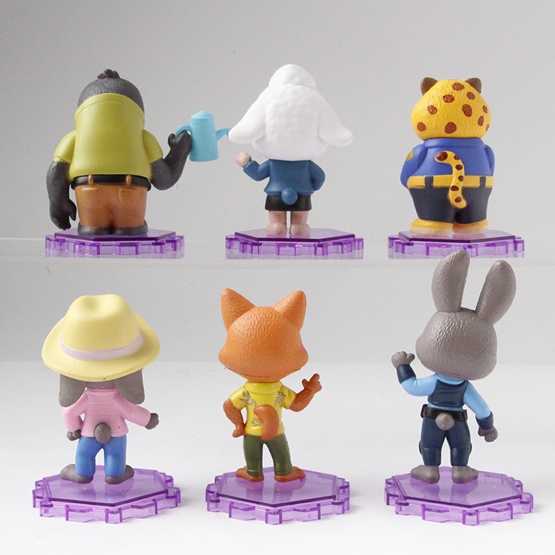 卡通动漫Q版坐姿动物城公仔玩偶盲盒微景观桌面装饰潮玩动漫摆件 白底实物图