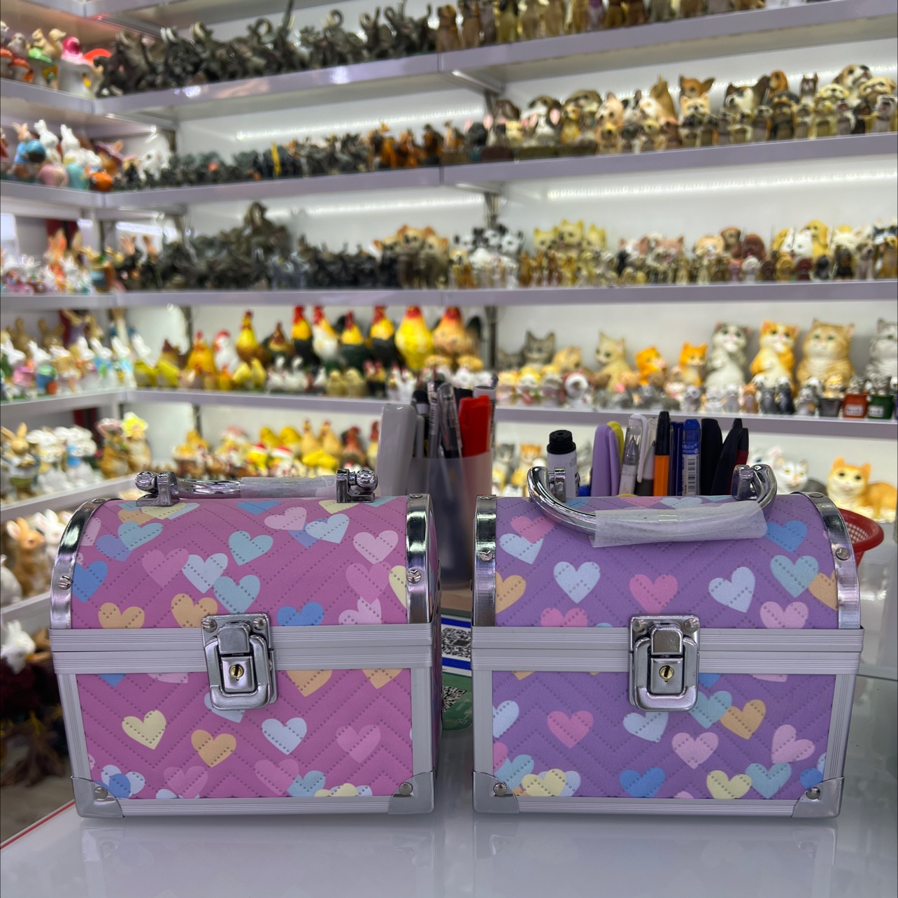 时尚铝箱化妆品手提箱彩妆箱带镜子便携化妆包女用