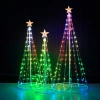 The Christmas tree remote control Bluetooth APP intelligently controls the iridescent RGB leather wire light conical Christmas outdoor living room decoration Christmas tree Christmas supplies Christmas decorations details Picture