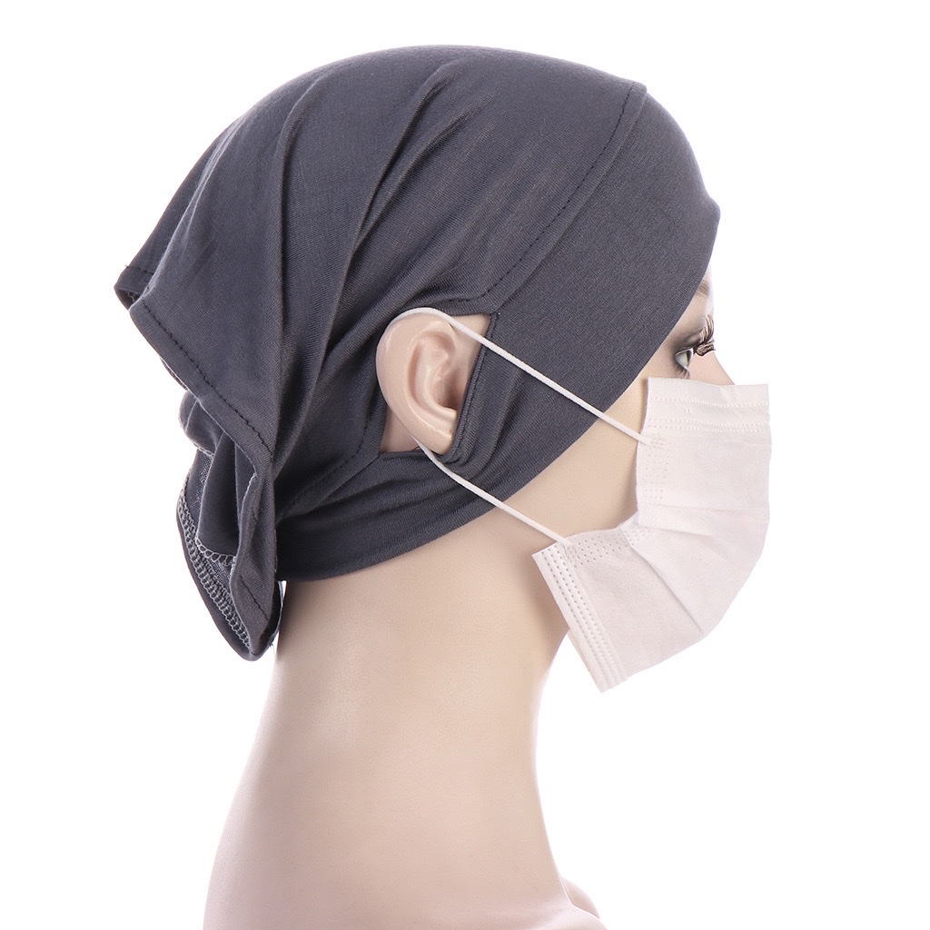 带耳洞套头帽小帽打底帽 hijab厂家直销跨境平帽檐跨境中东打底帽 详情图3